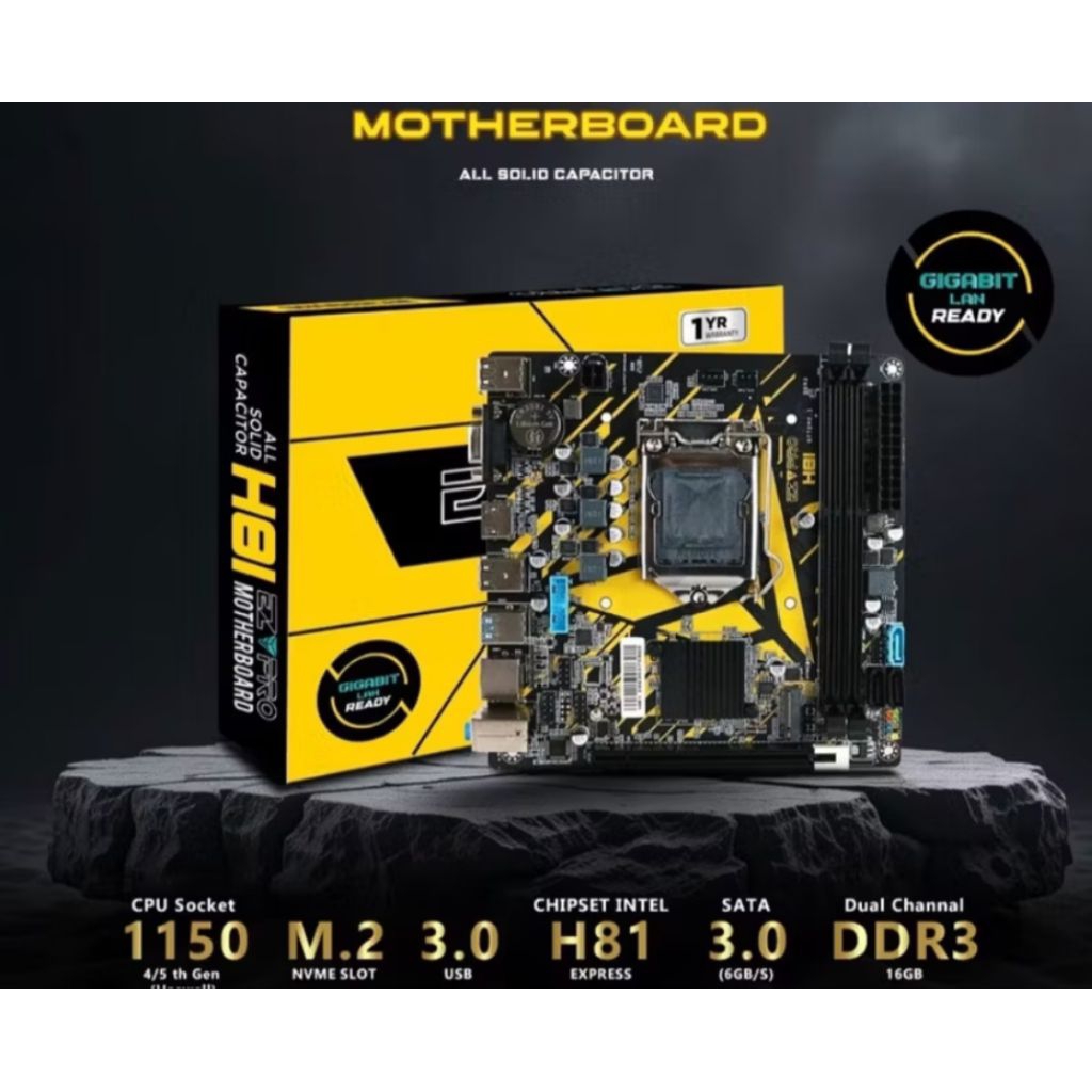 MOTHERBOARD NEW H81 USB 3.0 LGA 1150 NVME SLOT