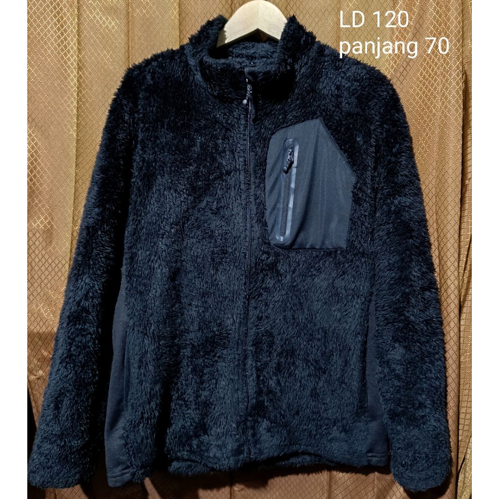 jaket bulu sherpa thermal jaket bulu hitam tebal jaket winter bulu sherpa hitam jaket bulu sherpa ho