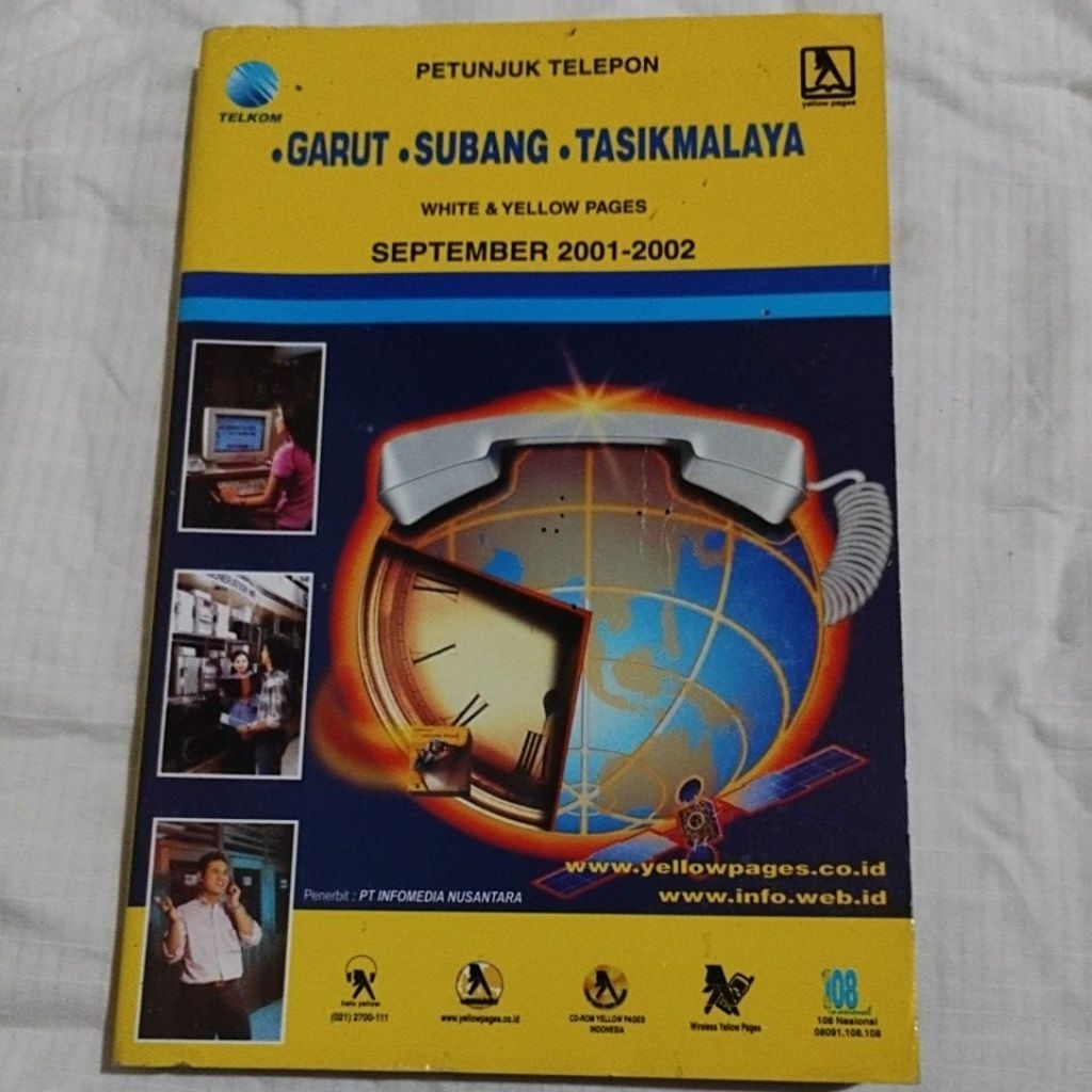 Buku Petunjuk Telepon Garut Subang Tasikmalaya White Yellow Pages September 2001-2002