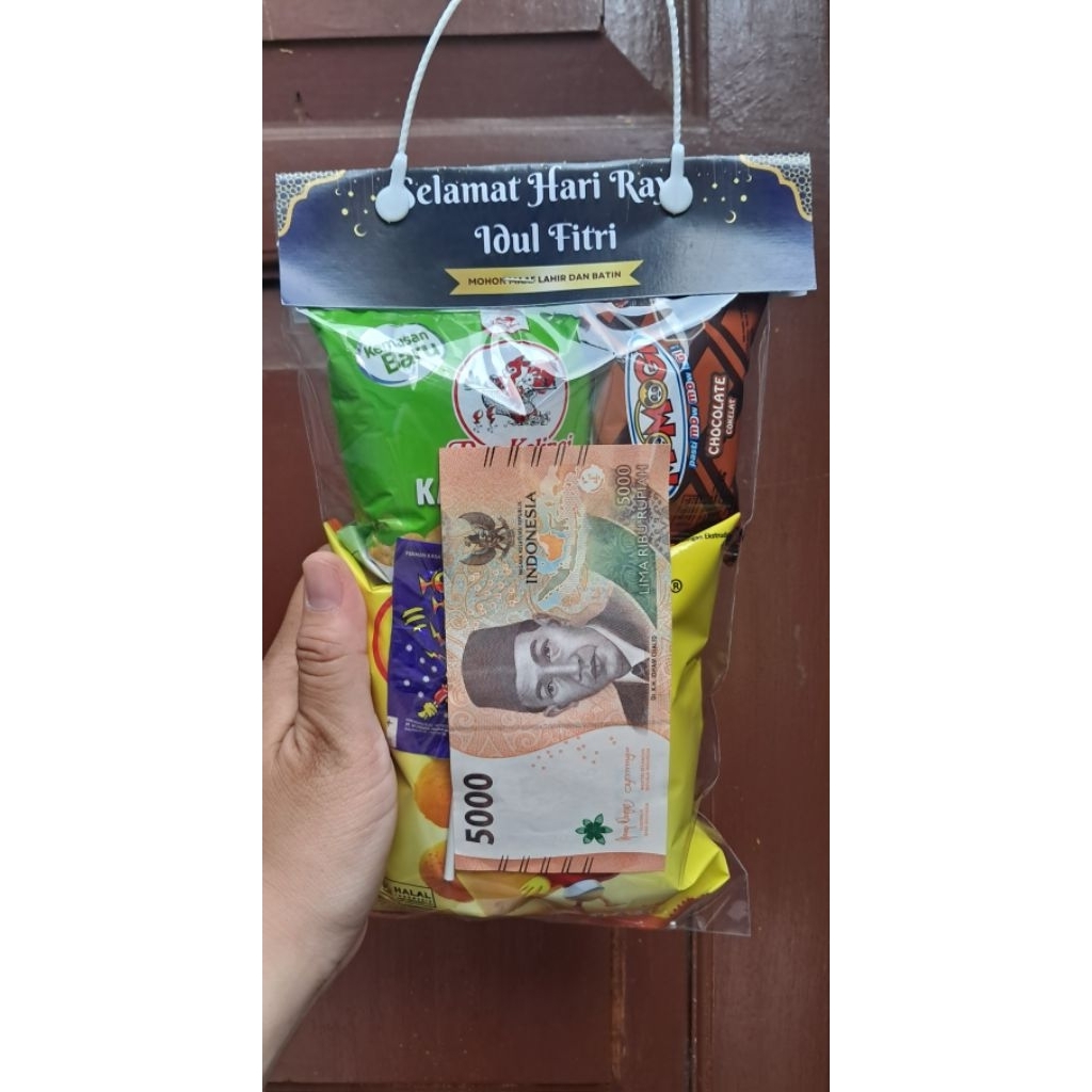 Parcel anak snack + uang baru 5000