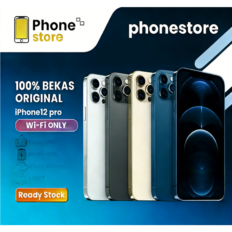 Phonestore IPhone 12 PRO WIFI ONLY Game/Live 128GB 256GB 512GB Bekas Second Original Mulus Fullset
