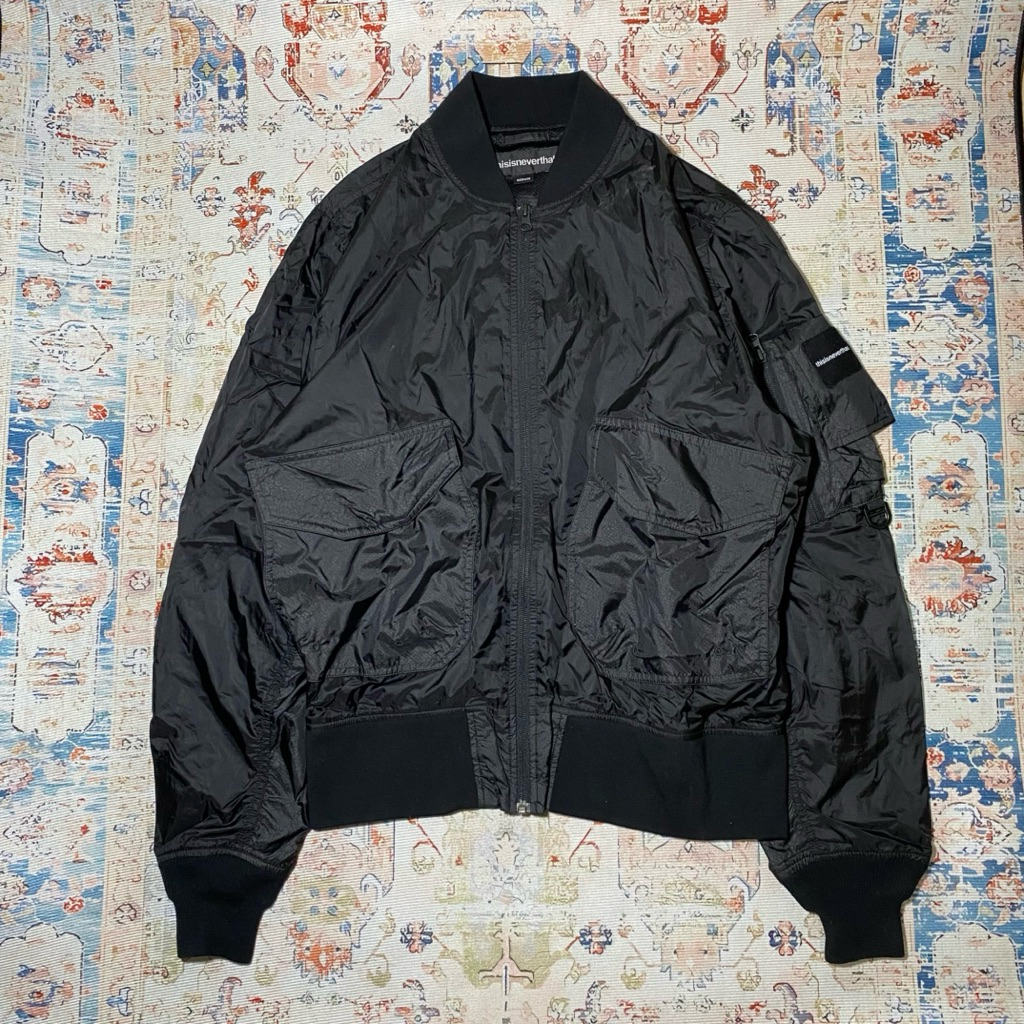 Thisisneverthat Nylon Bomber Jacket Black