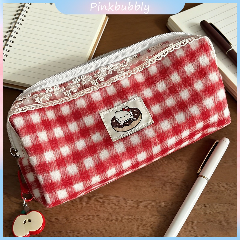 Tempat Pensil Motif Bunga Korea | Pouch Serbaguna Besar | Hardcase Pencil Case Esthetic | Cocok untu