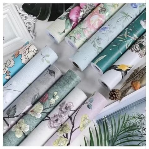 WALLPAPER STICKER BUNGA SHABBY PEKANBARU