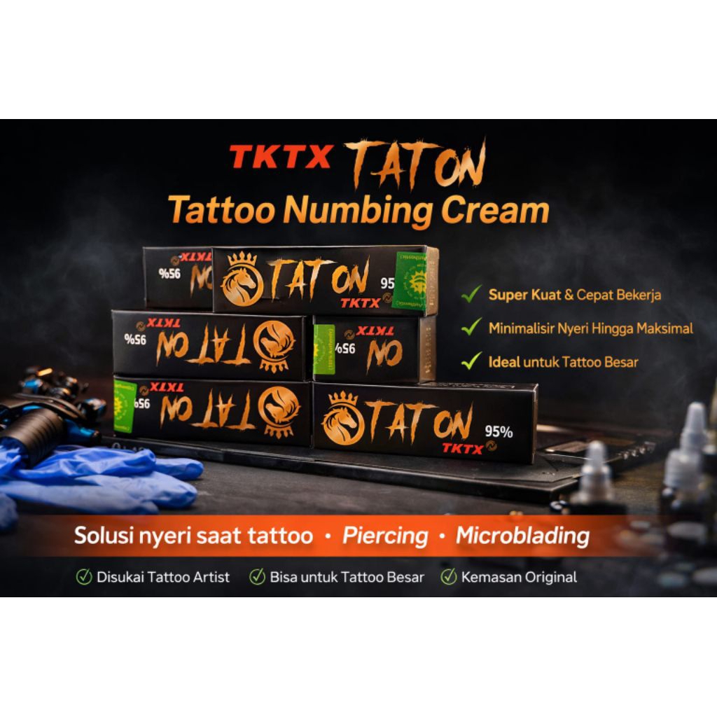 anastesi tktx 40% 45% 55% 60% 75% 95% obat pereda sakit ketika di tattoo, sulam dll
