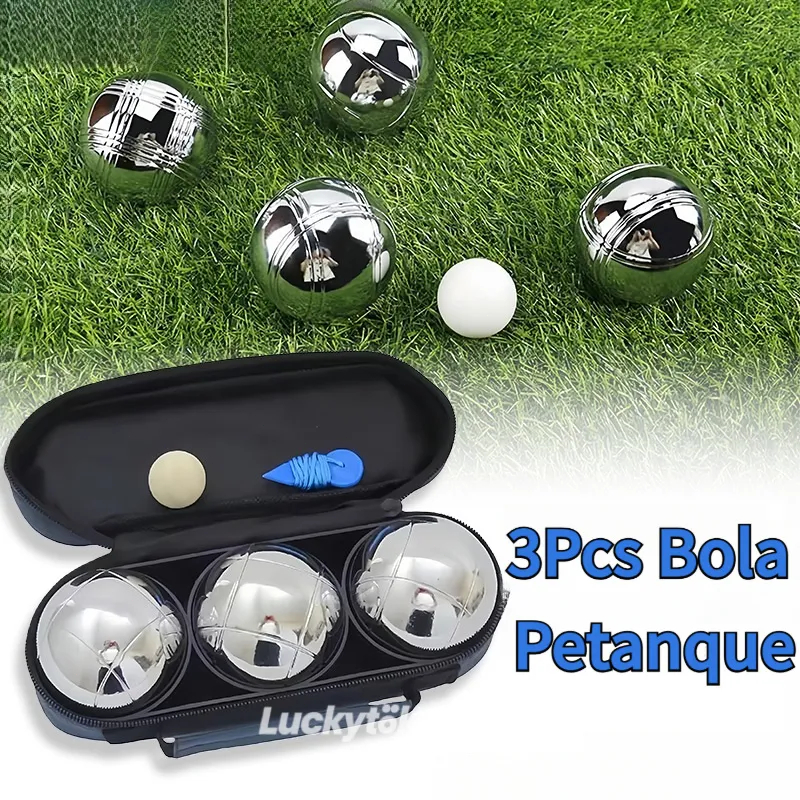 Bola Petanque 3 pcs Stainless Steel Set - Bola Boule Premium untuk Kompetisi, Latihan, dan Rekreasi 