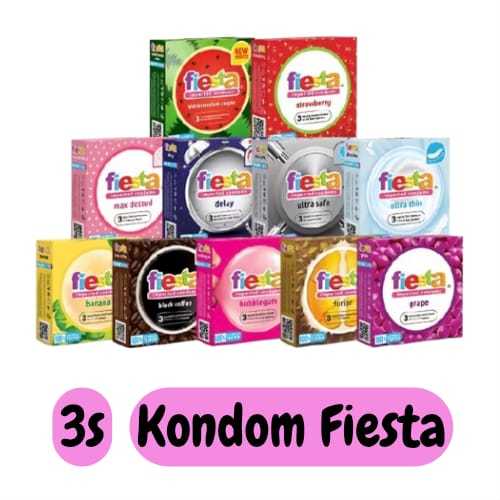 Kondom Fiesta ALL VARIAN RASA - Funpack / Ultra Thin / Ultra Safe / Delay / Max Dotted / Bubble Gum 