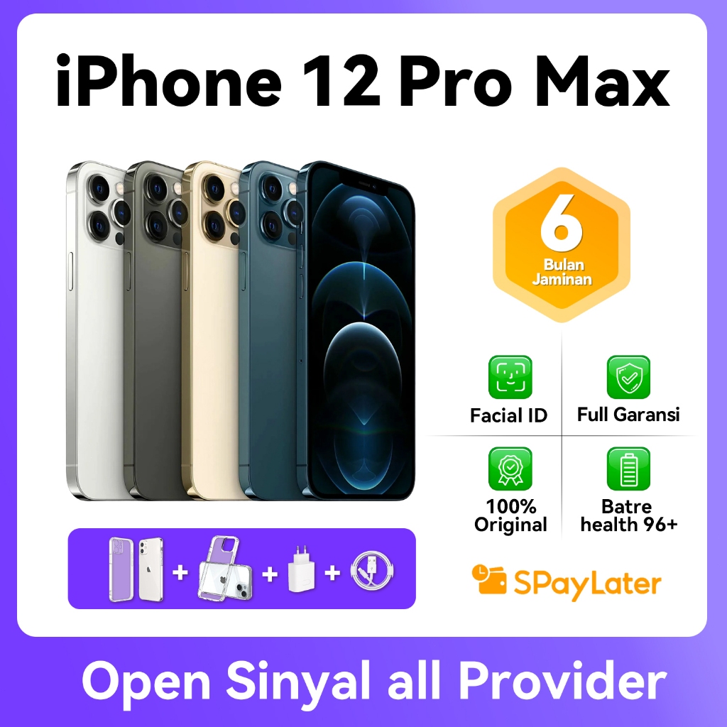 iPhone 12 Pro Max 128GB 256GB  Secondhand Mulus Normal Fullset Mulus BERGARANSI