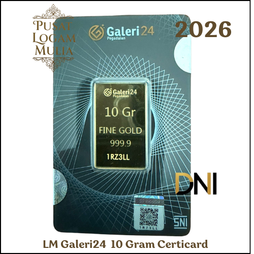 PUSAT LOGAM MULIA - Logam Mulia Emas Galeri24 10 Gram Certicard by Pegadaian
