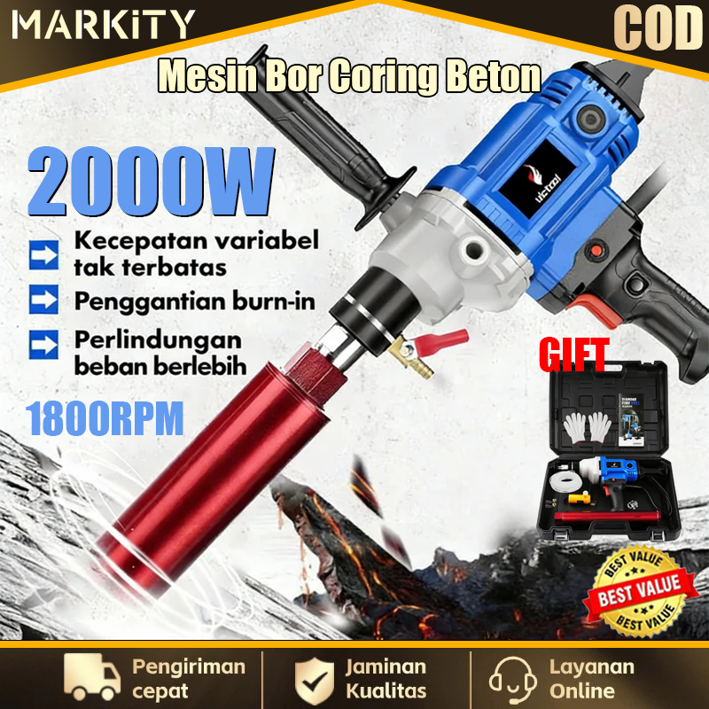 MARKITY Mesin Bor Coring Beton Rig 2000W Bor Air Listrik Diamond Drill Mesin Multifungsi Pengeboran