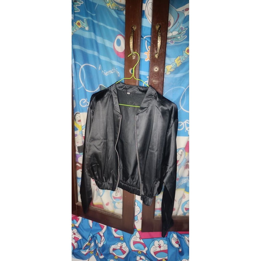 jaket crot wanita bomber SATIN mengkilap