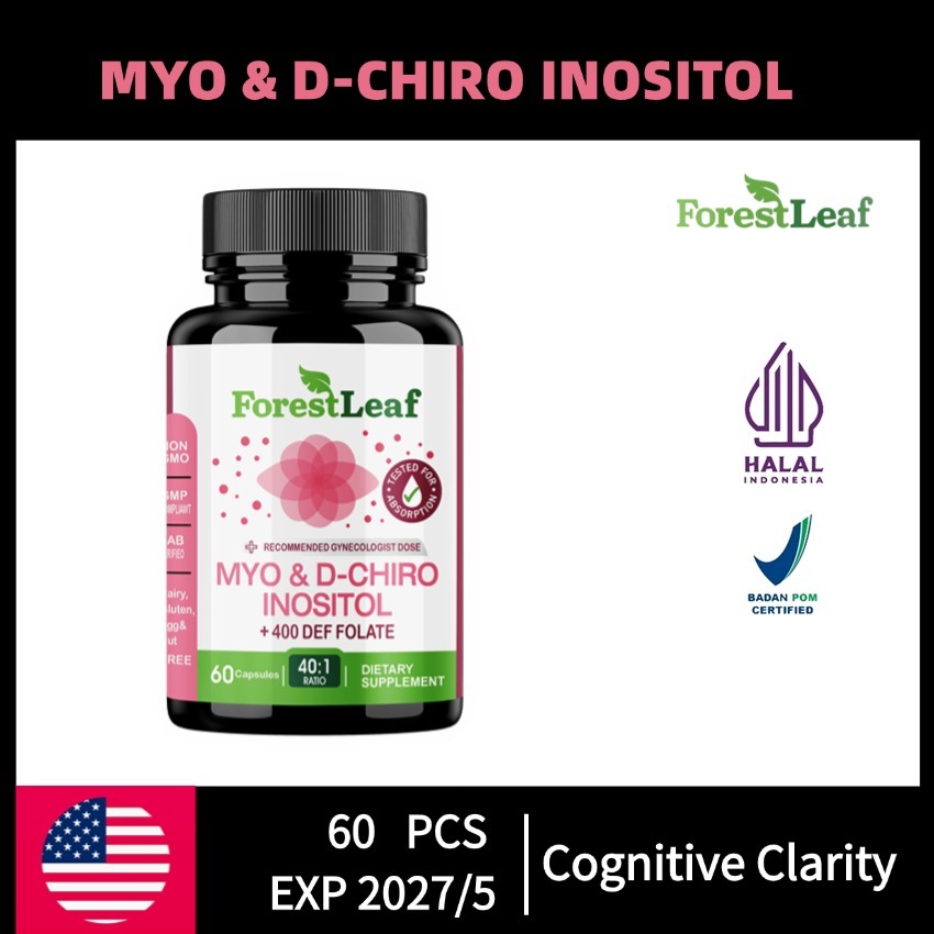 Myo & D-Chiro Inositol - Keseimbangan  2000mg Myo-Inositol, 60 Kapsul Lembut