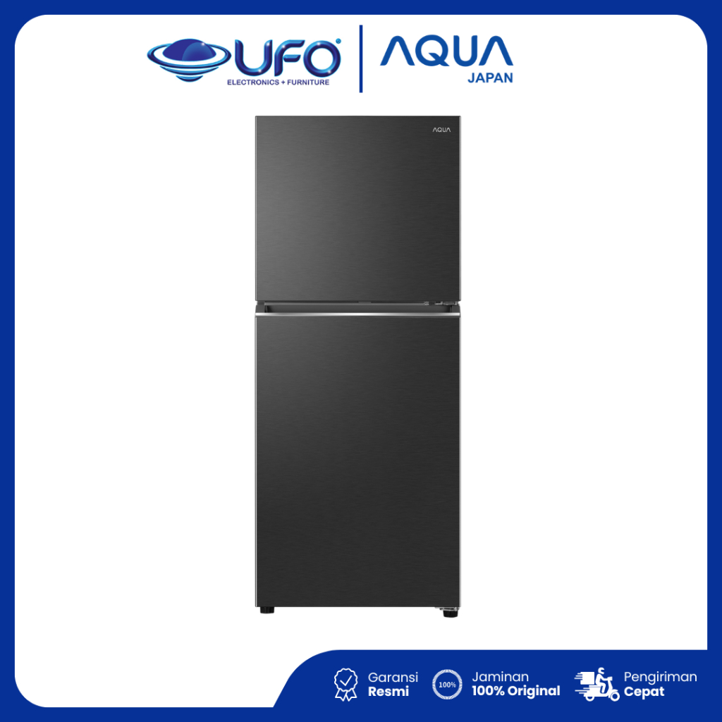 AQUA KULKAS AQRDTM245CBP(DS) 2 Pintu 240 Liter fitur Turbo Cooling Bigger Freezer -1°C Chiller Box C