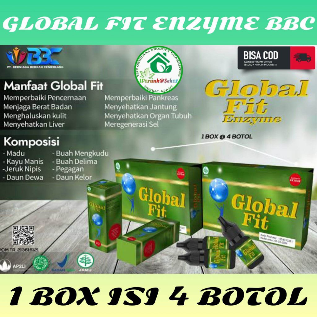 Global fit enzim original 1 box (isi 4 botol)
