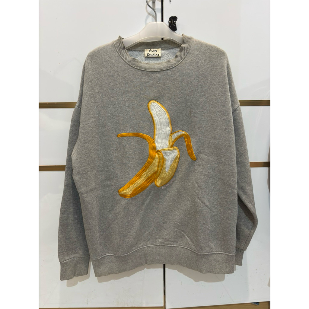 Crewneck baju lengan panjang Acne Studios banana grey