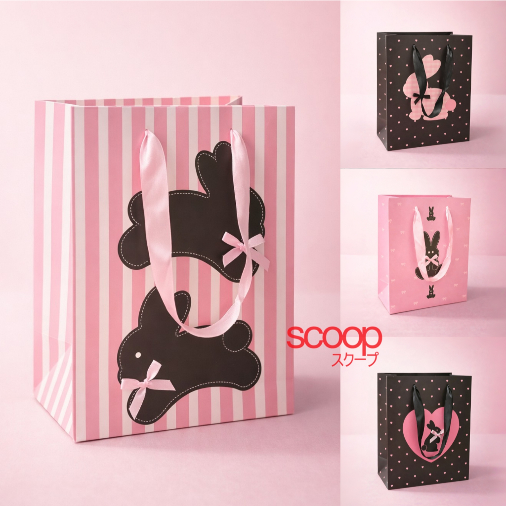 Scoop Paper Bag Tas Kado Kelinci Pita Pink Hitam Kantong Kertas 76190300