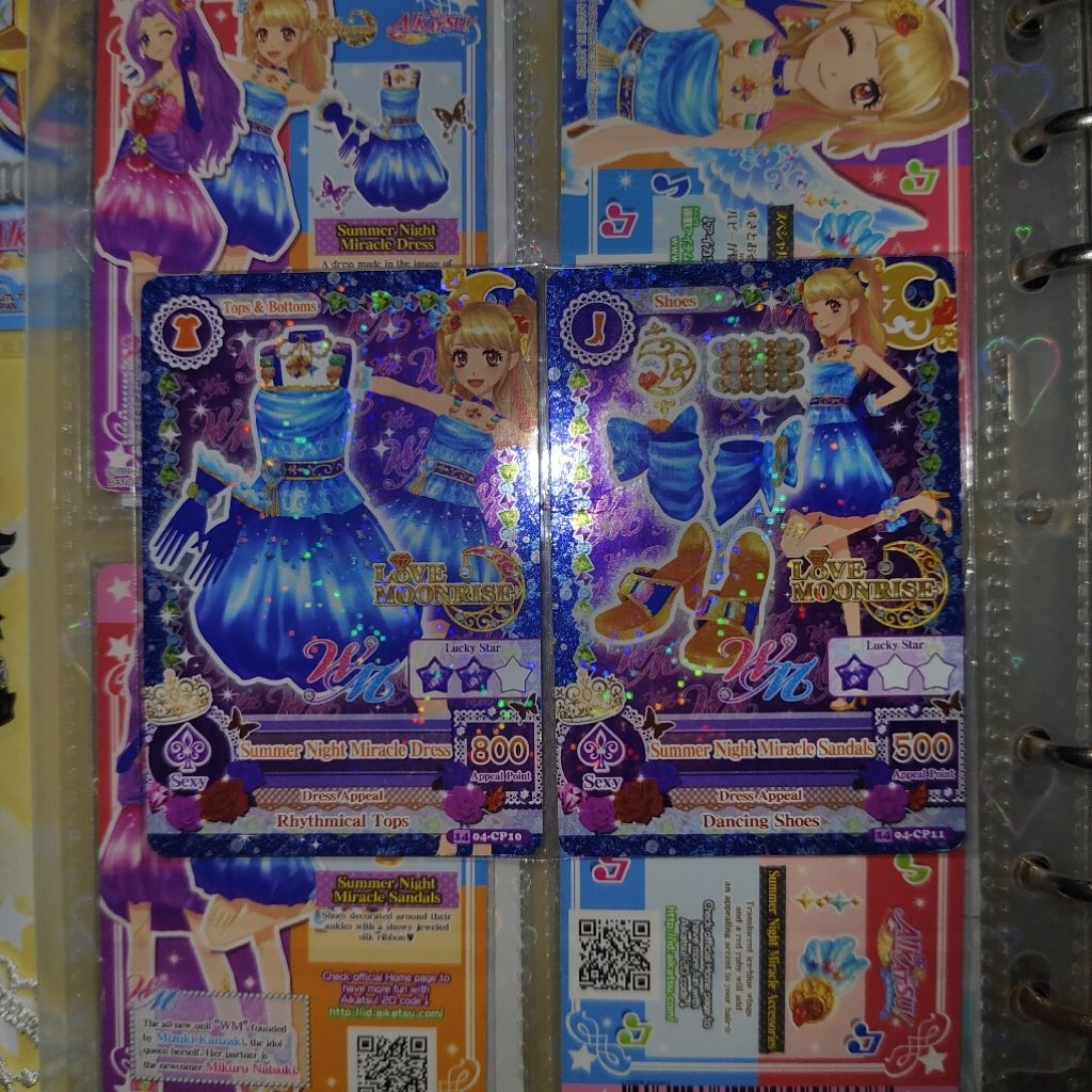 Aikatsu Mikuru WM Summer Night Miracle Dress Shoes Indo Love Moonrise CP Campaign Premium Cards
