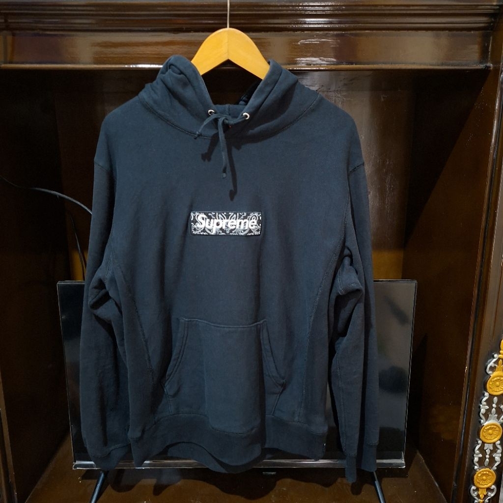 supreme bandana box logo hoodie black