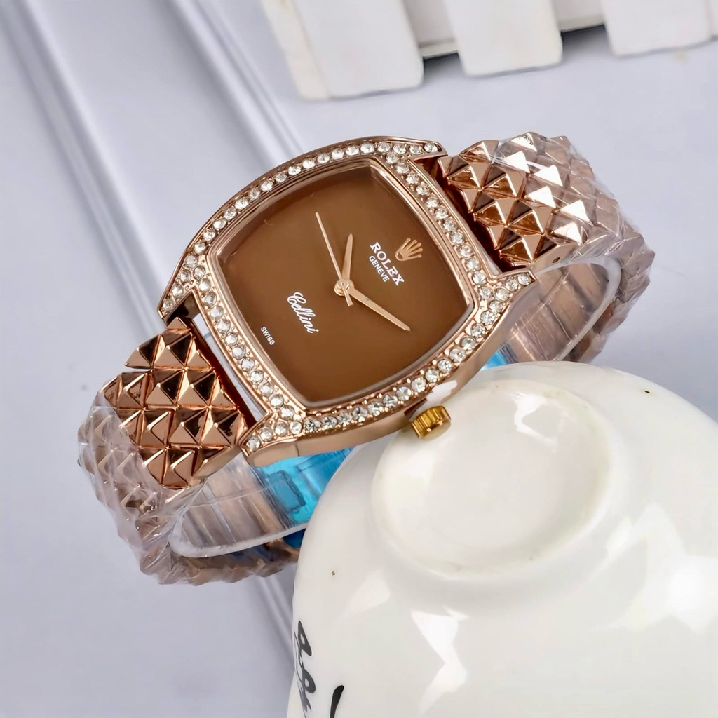 SUPER MEWAH Jam Tangan Wanita Rolex Cellina Premium AAA+ Rantai Steinless Solid