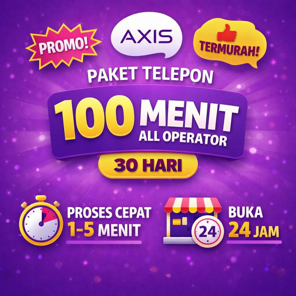 promo paket nelpon Axis termurah 1 bulan 100 menit all operator