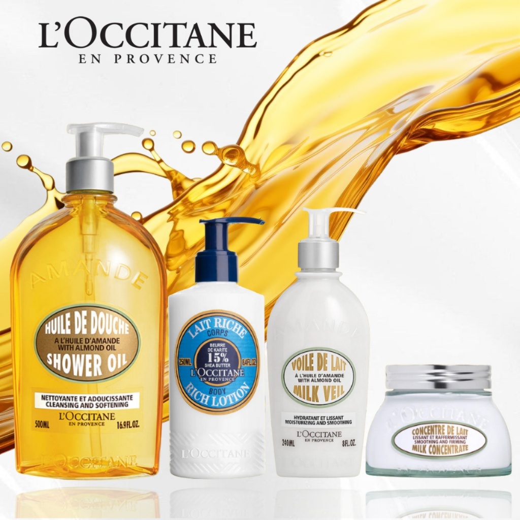 L'Occitane Almond Shower Oil 500ml / L'Occitane Almond Milk 200ml / Seri Almond L'Occitane
