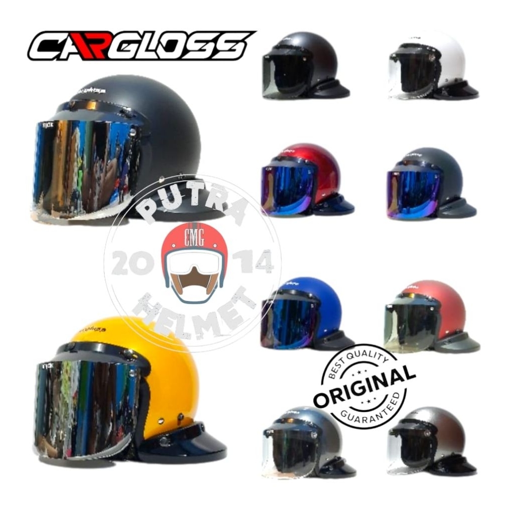 Cargloss Paket Helm Cargloss Original kaca Datar visor Flat