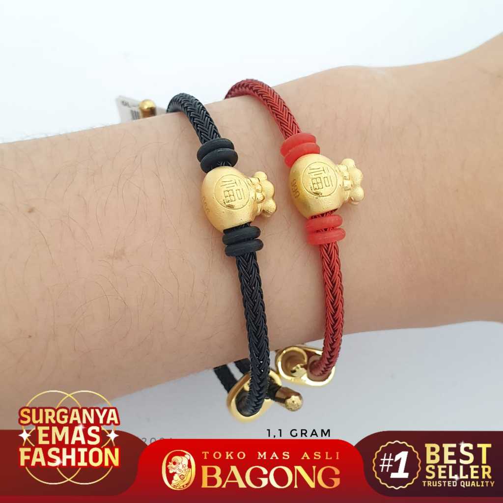 GELANG FASHION KANTONG UANG TALI EMAS 24K HK HONGKONG 999% - ASLI BAGONG GOLD BAGONG EMAS