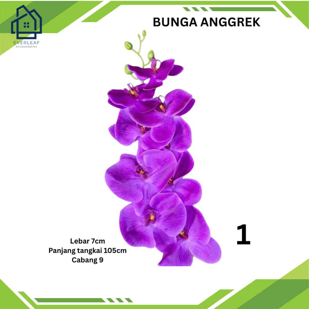 Bunga Anggrek Premium Artificial Hiasan Sudut Ruang Tamu Dekorasi Elegan