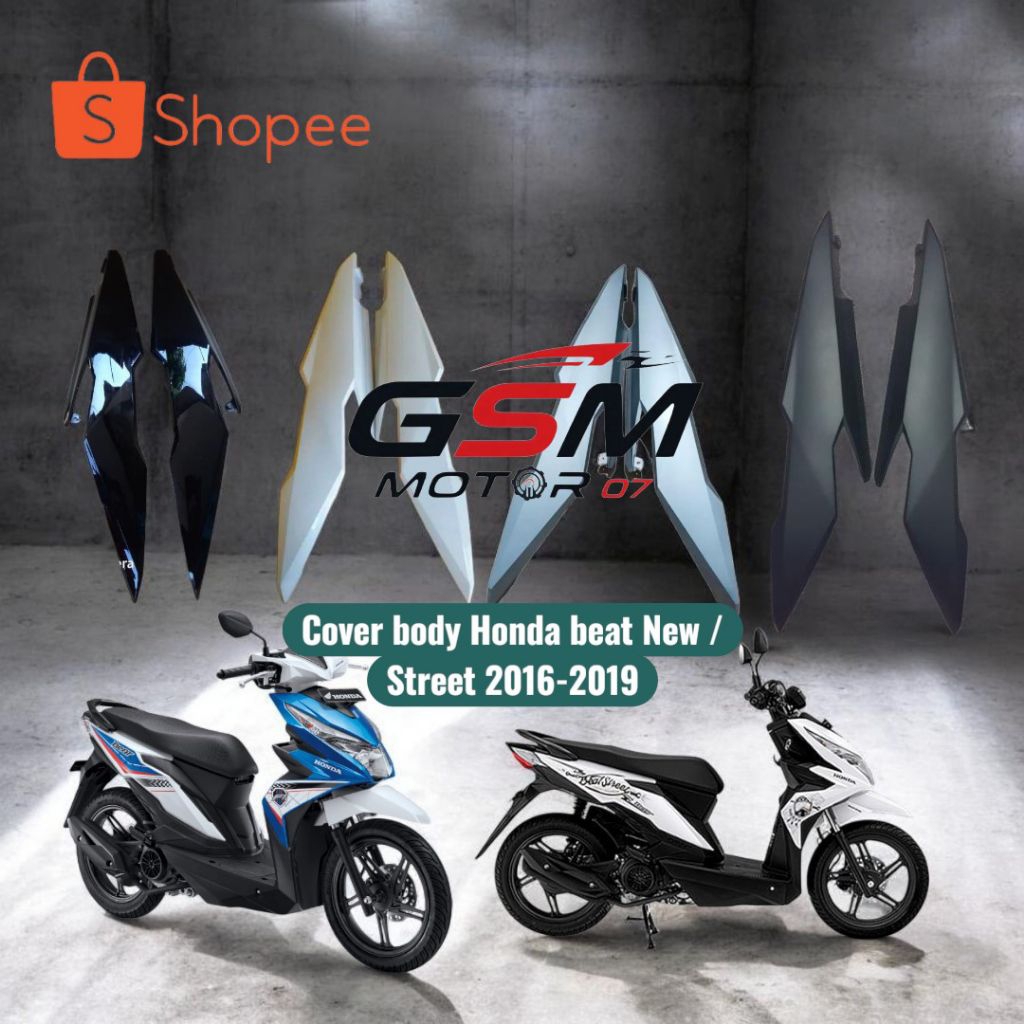 Cover Body Belakang Honda Beat FI ESP / New Eco/Street 2016/2019 Warna Hitam, putih, Abu- abu Presis