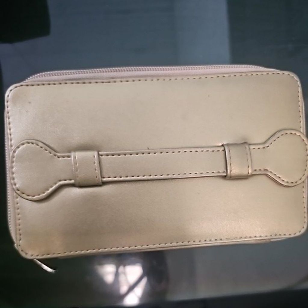 preloved tas make up lengkap kaca warna gold masih kokoh