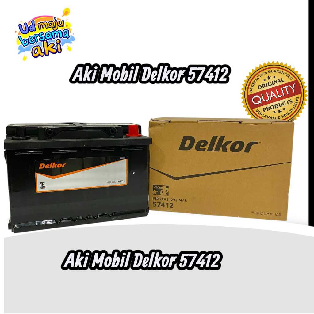 Aki Mobil DELKOR 57412 (LN3)  Aki Kering MF - Aki MOBIL kering Innova Reborn Diesel, Fortuner, BMW, 