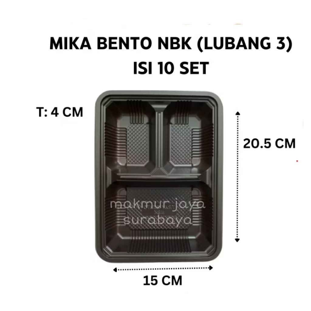 (10 pcs) Mika Bento NBK Sekat 3/Mika Bento Sekat 3/Mika Nasi Bento Sekat 3/Mika Nasi 3 Sekat