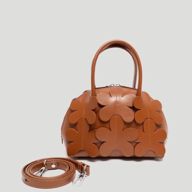 NEW PEGGY HARTANTO ZIG SHEL BAG TAN BLACK OLIVE ESPRESSO SCARLET