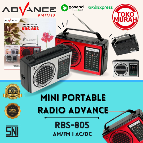 Radio/Portable Radio/Radio Portabel ADVANCE RBS-805 Listrik & Baterai FM Suara Jernih