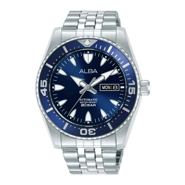 Alba Mechanical AL4809X1 Automatic Men Blue Dial Stainless Steel - Jam Tangan Alba Original