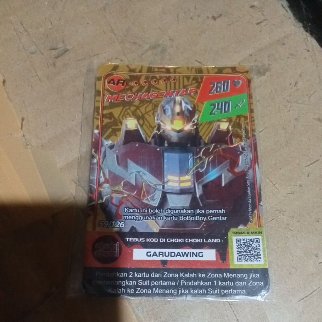 kartu choki-choki BoBoiBoy Ar mechagentar Seson 2 no 59/126