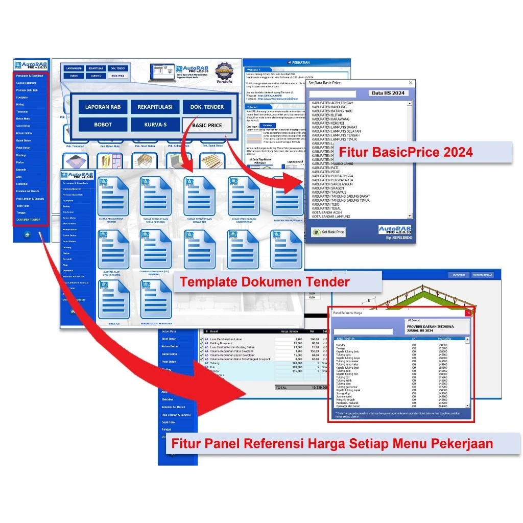 Software Aplikasi RAB excel AutoRAB PRO v3.0.1 RAB+KURVA-S