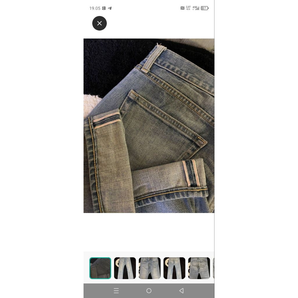 UNIQLO Selvedge Wash Blue Jeans Second