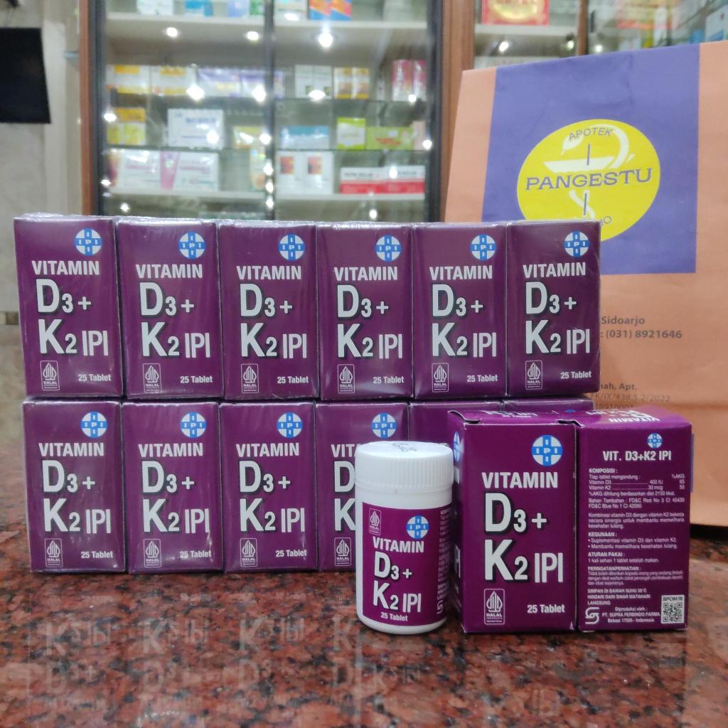 Vitamin D3 + K2 IPI 1 Botol 25 Tablet / Suplemen VitaminD3+K2 IPI / Vit D3+K2 ipi D3K2