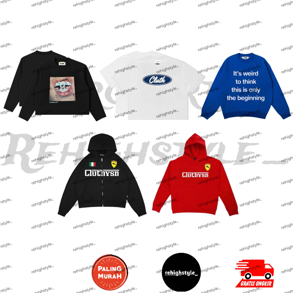 ZIP HOODIE CLUTHVISION FERARRI ALL COLOURS BLACK / RED / LONGSLEEVE CLUTHVISION LIPS BLACK / KNITWEA