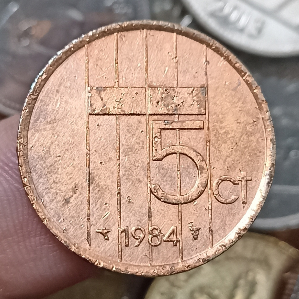Koin Kuno Belanda / Netherlands 5 Cents - Beatrix Tahun 1984