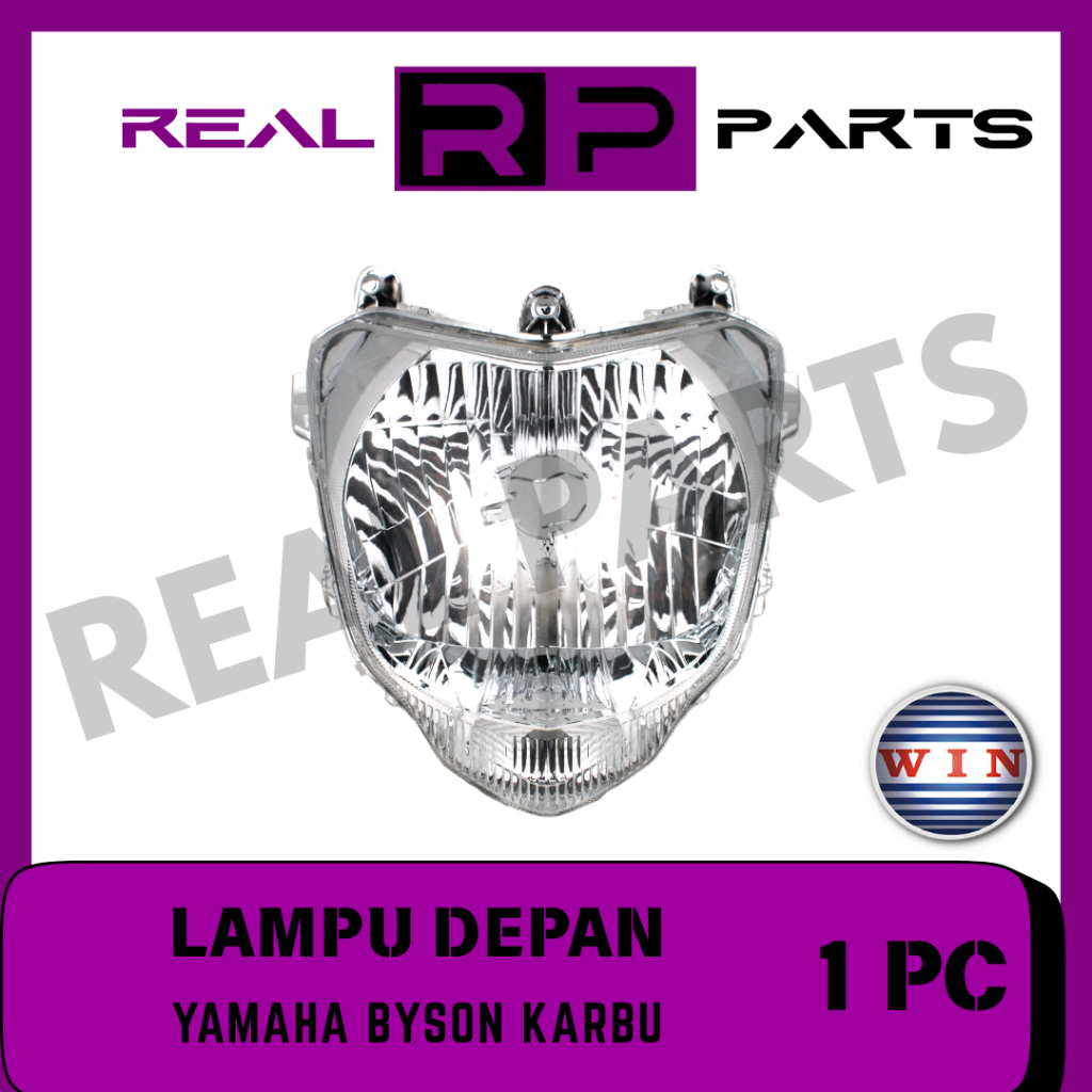 REAL-PARTS/WIN-LAMPU-DEPAN/REFLEKTOR/HEADLAMP/HEADLIGHT/MOTOR/YAMAHA/BYSON-KARBU/2010-2014/45P/GRADE