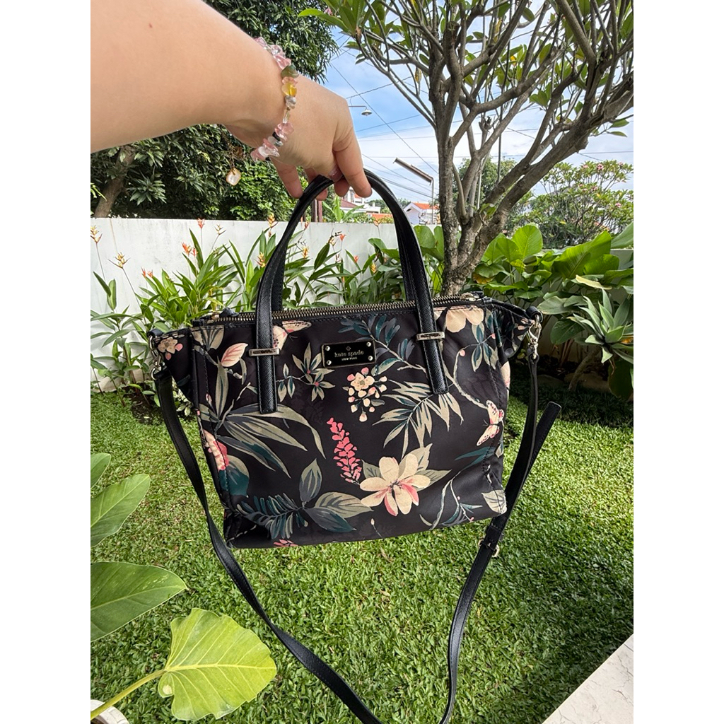 Preloved Tas Kate Spade Floral Wilson Alyse Tote Bag