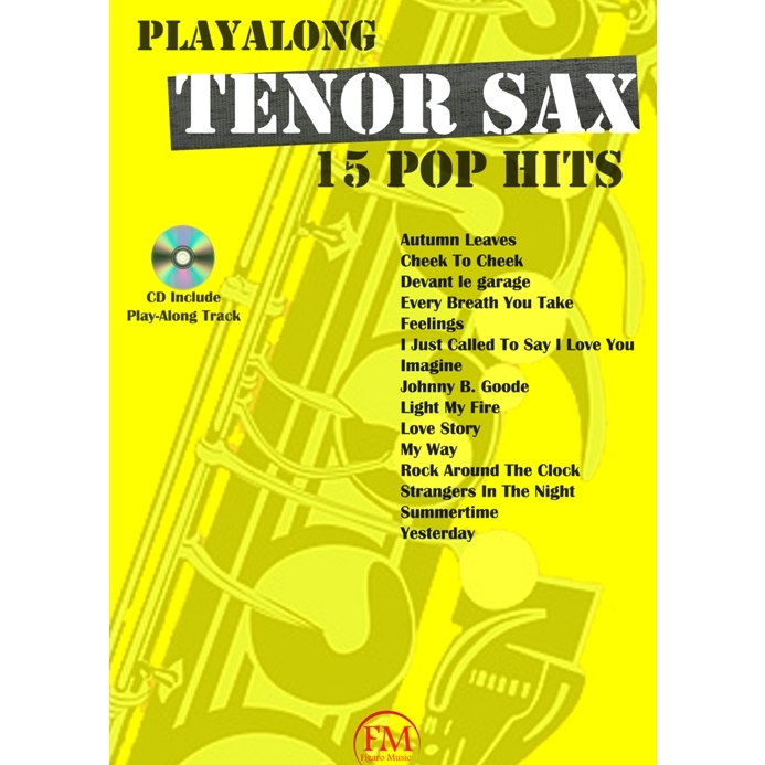 Buku Saxophone Tenor 15 Pop Hits - Include CD