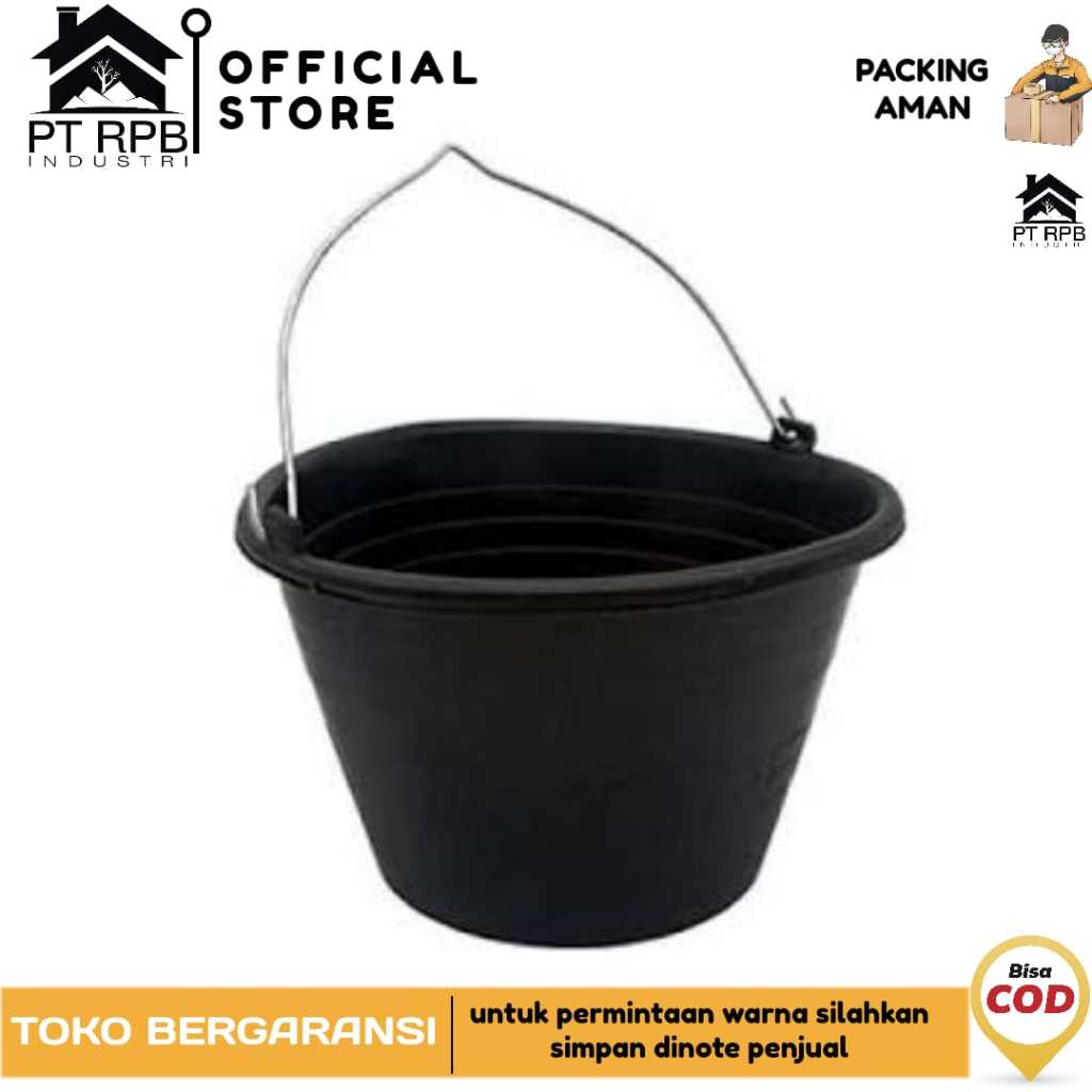 Ember Plastik Hitam | Ember Cor Anti Pecah / Ember Bangunan coran ukuran kecil