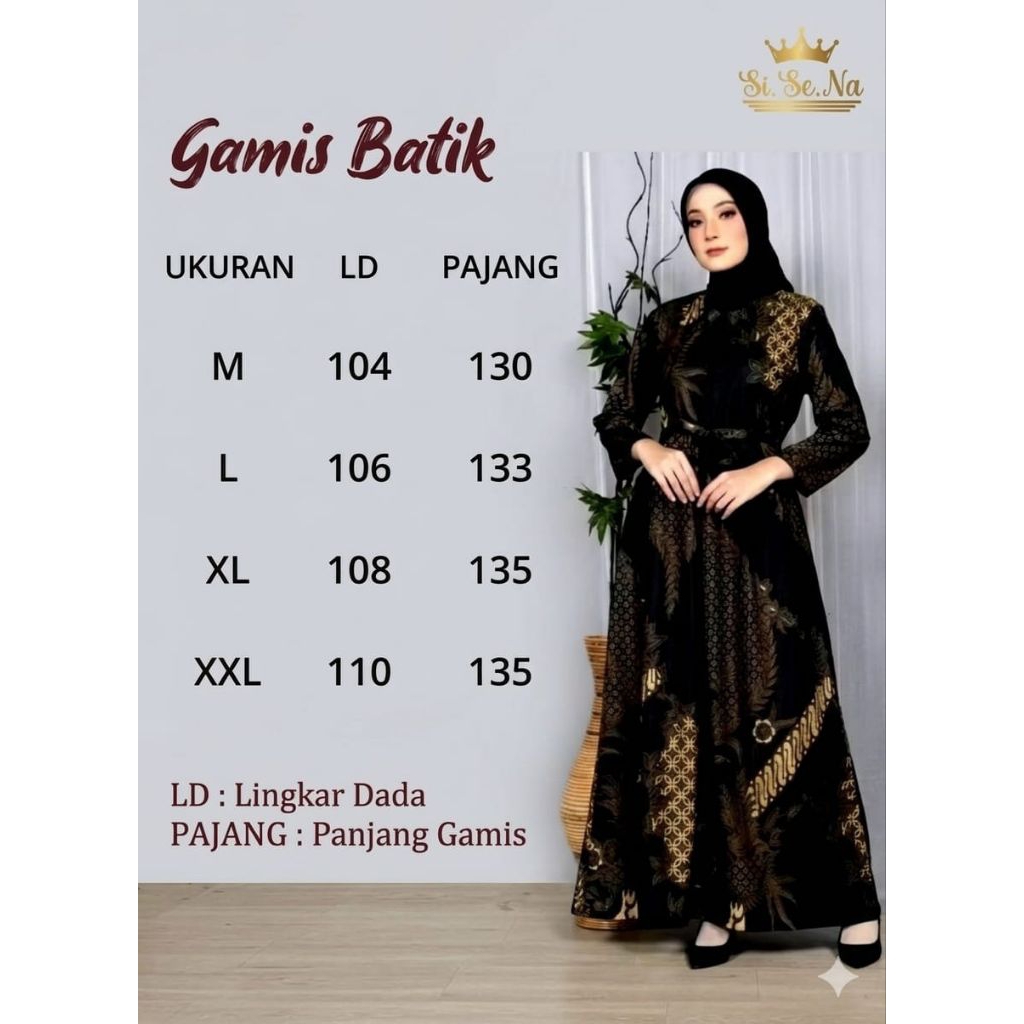 MS GAMIS BATIK SRIWEDARI MAXI MODERN JUMBO BUMIL/BUSUI KATUN SOGAN ALL SIZE
