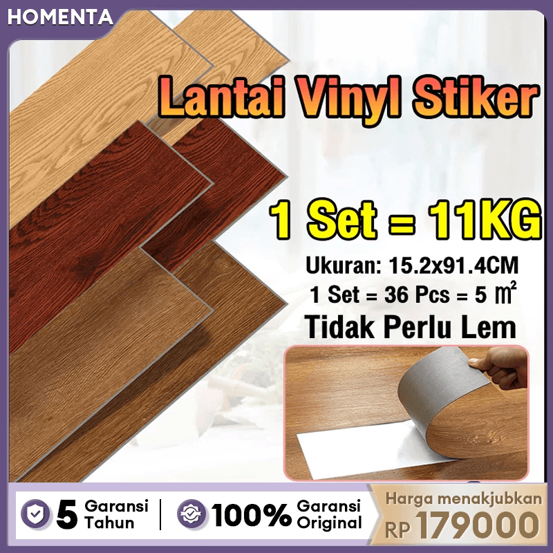 Homenta Stiker Lantai Vinyl Stiker Lantai KayuWallpaper Lantai Premium Stiker Lantai Bertekstur