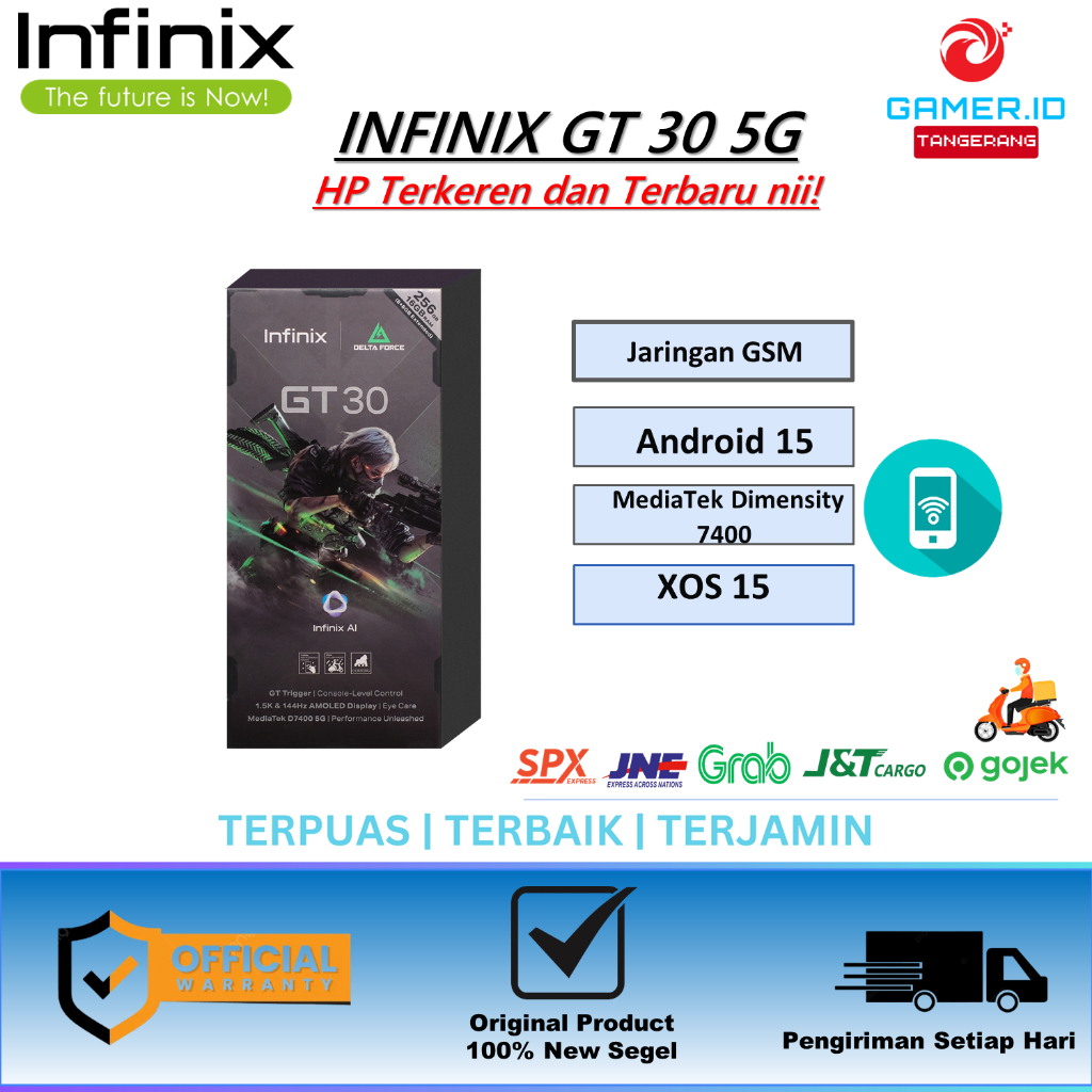 NEW TYPE HANDPHONE INFINIX GT 30 5G 8GB 256GB