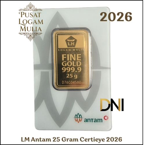 PUSAT LOGAM MULIA - Logam Mulia Antam 25 Gram 2026 - Certieye
