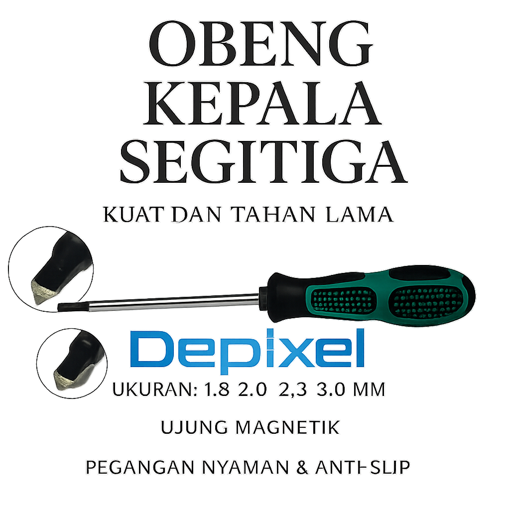 Obeng Segitiga Triangle Screwdriver 1.8 2.0 2.3 3.0 mm Magnetik Presisi Security